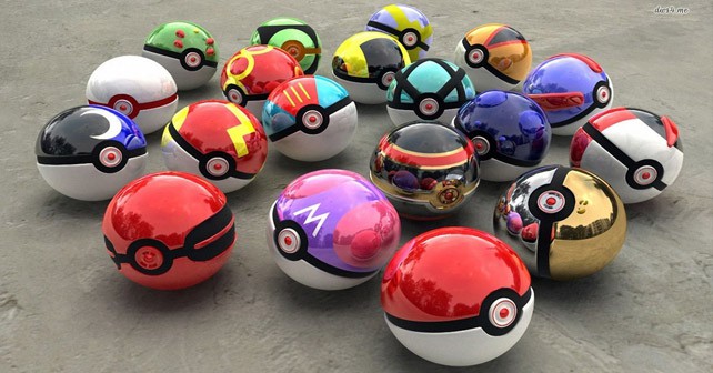 Image of the different types of Pokéballs.