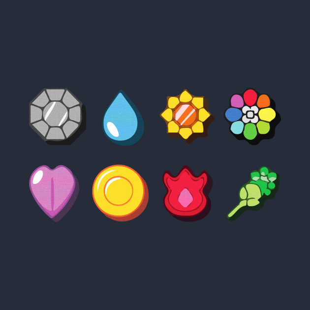 Image of one of the set of 8 gym badges.